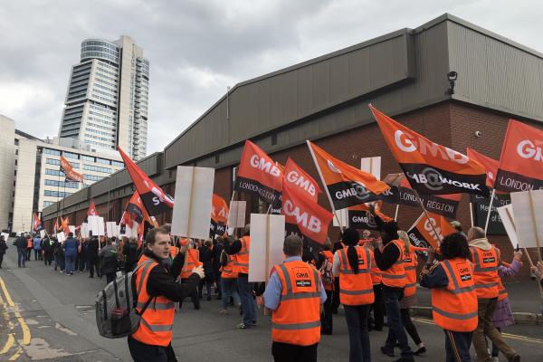 GMB march outside Asda House against new contract