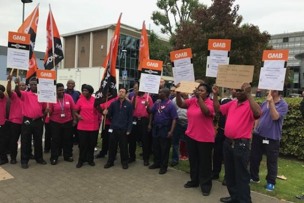 GMB Hospital workers protest with BBQ at North Middlesex hospital