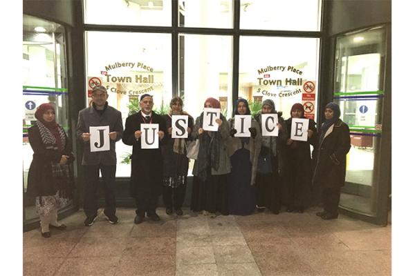 GMB support parents protest outside Tower Hamlets School